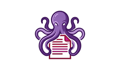 Near-work logo featuring a purple octopus holding a document